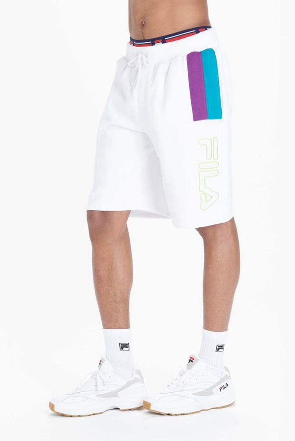 Fila Ajay Men's Shorts - White,NZ 957-27419